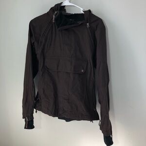 Orage masters ski snowboard waterproof brown hood women XXS asymmetrical zipper